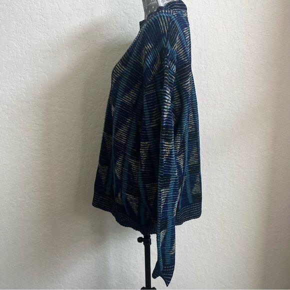 Pronto Uomo Vintage Acrylic Pullover Sweater Blue Men’s Size Large - Picture 2 of 7